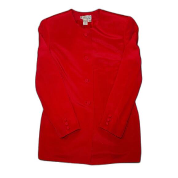 Vintage Episode by Carolyn Wight Freeman Red 100% Silk Blazer Size 4 - Picture 1 of 4